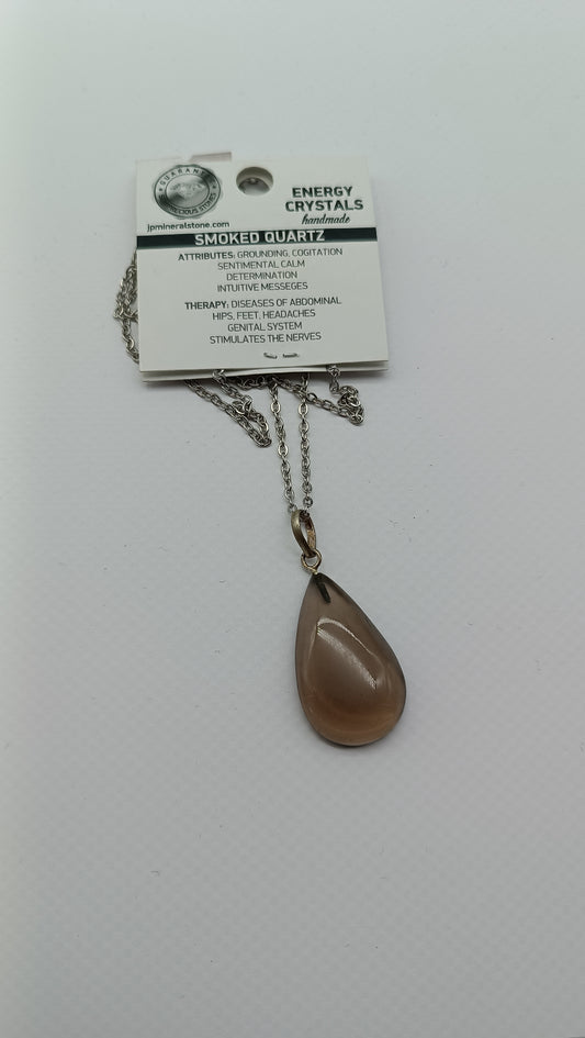 Smoked Quartz Sterling Silver 925 Pendant Cabochon Cut