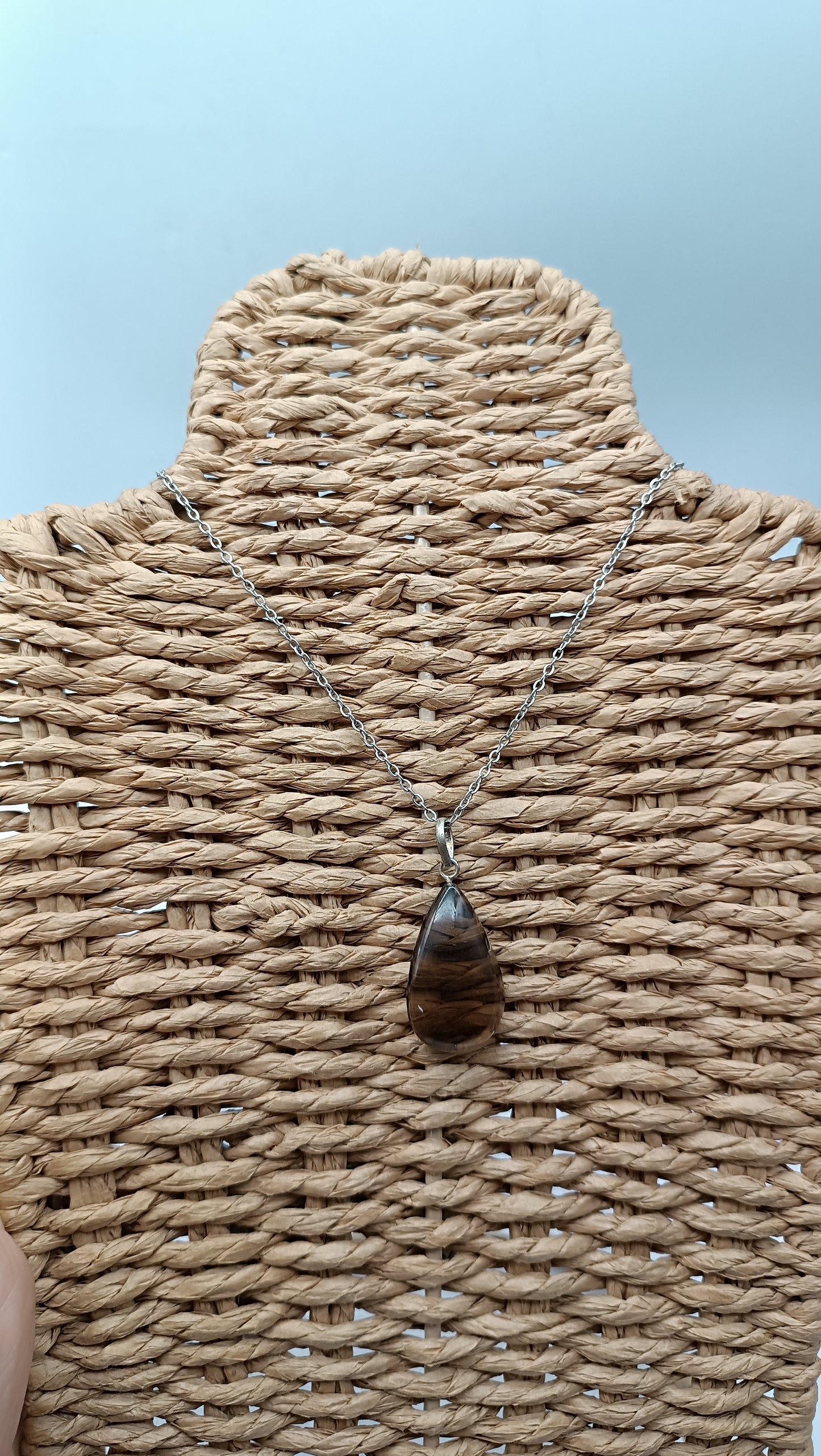 Smoked Quartz Sterling Silver 925 Pendant Cabochon Cut