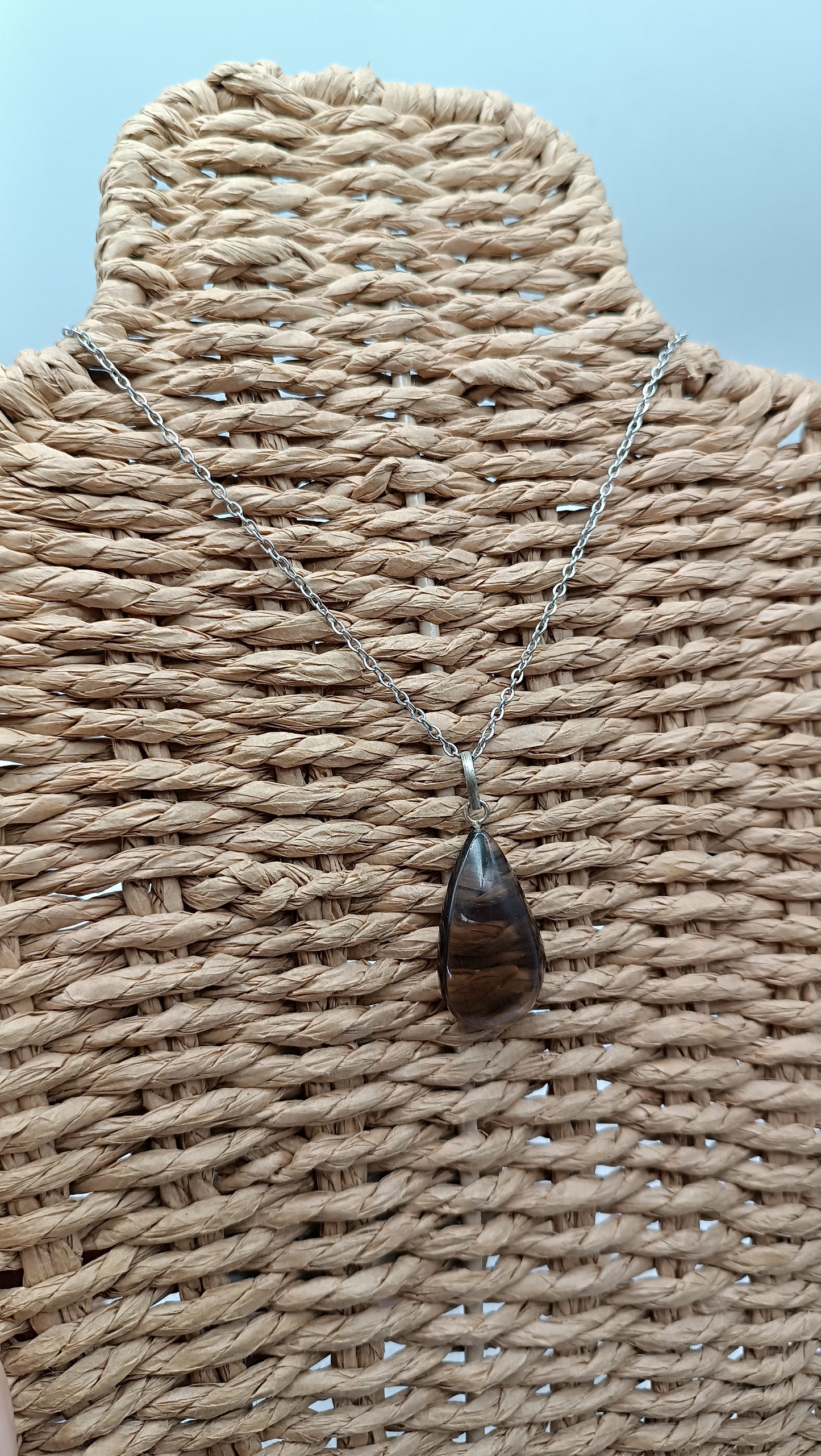 Smoked Quartz Sterling Silver 925 Pendant Cabochon Cut