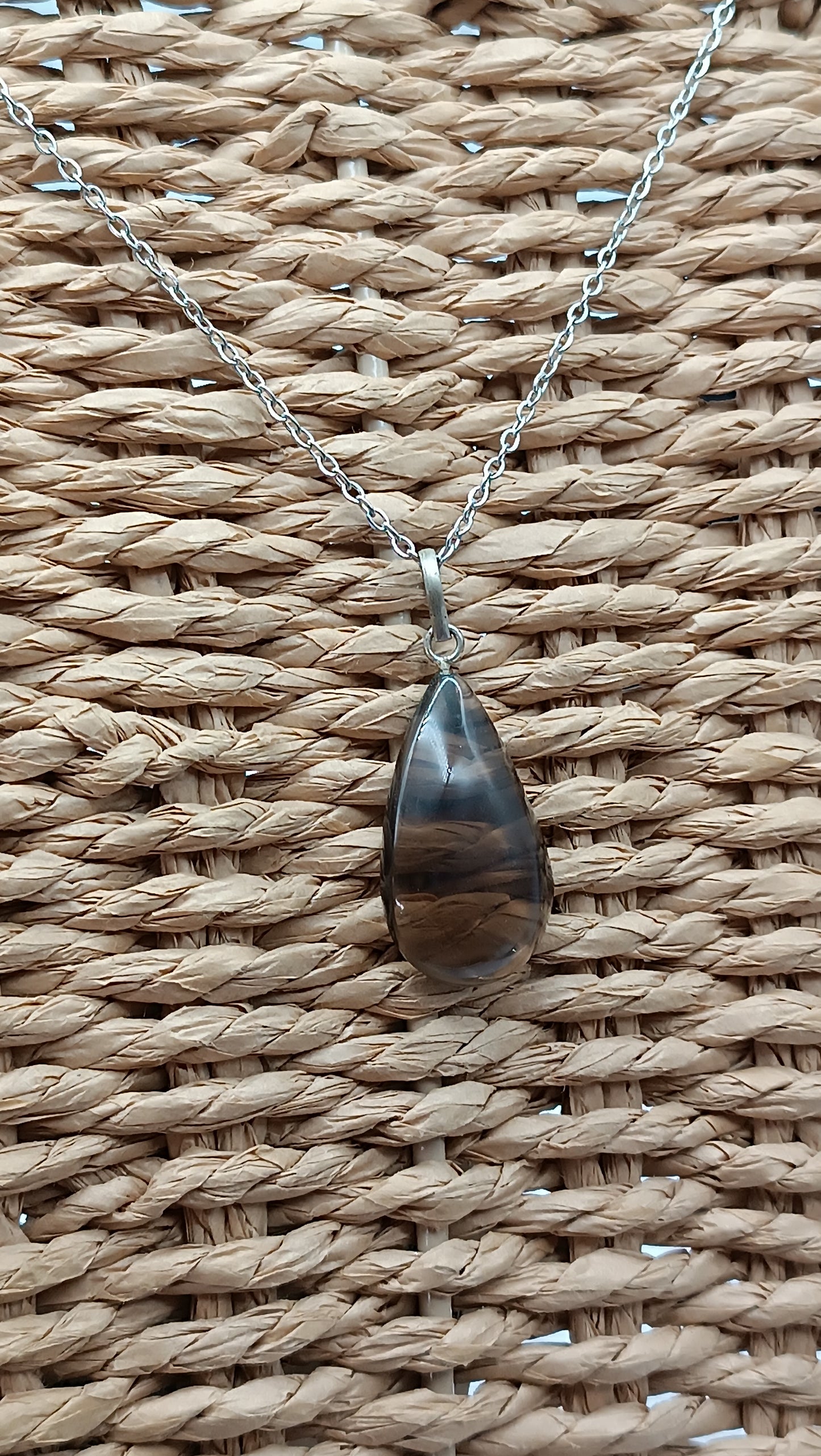 Smoked Quartz Sterling Silver 925 Pendant Cabochon Cut