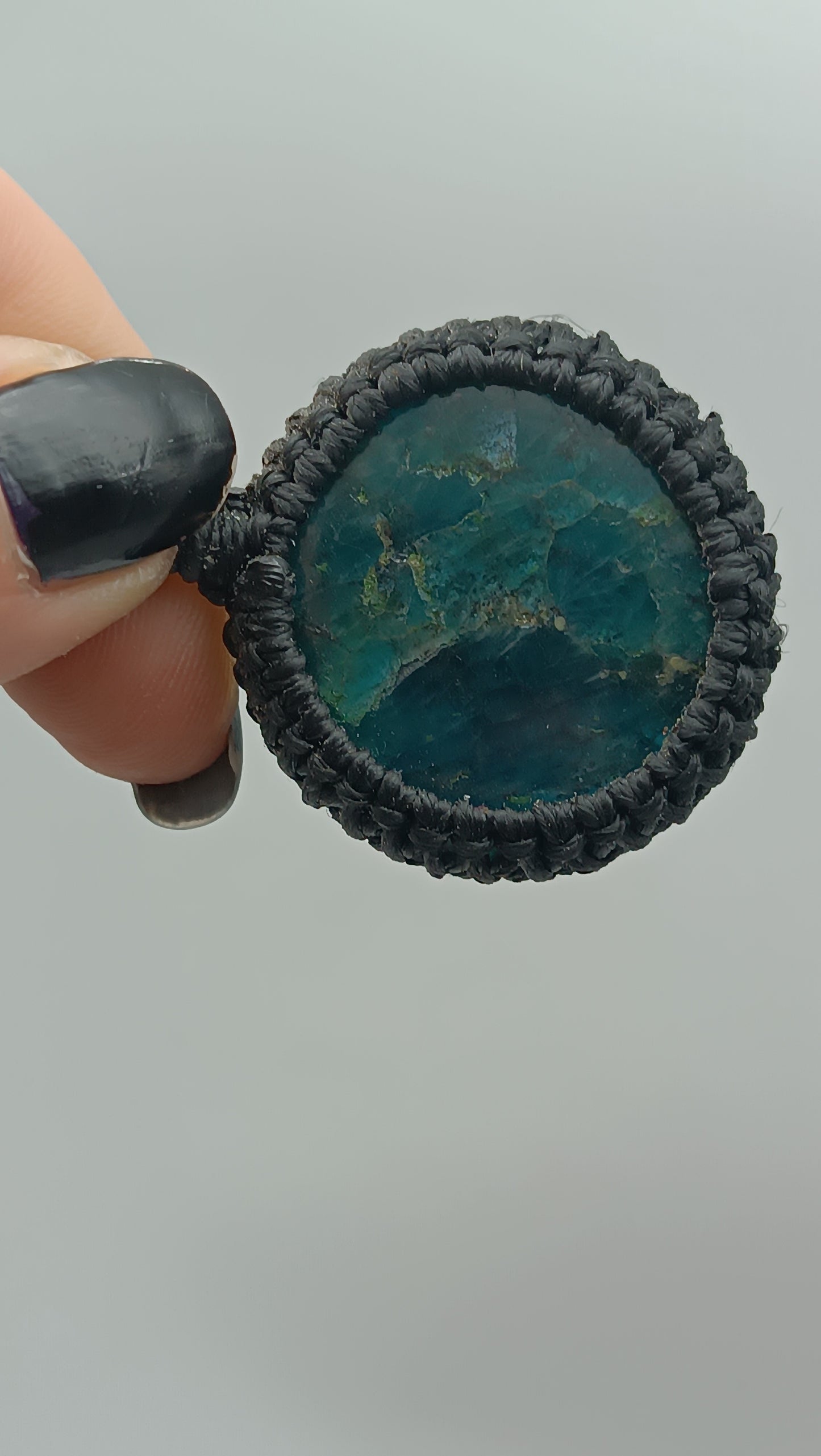 Blue Apatite Crystal Macrame Necklace