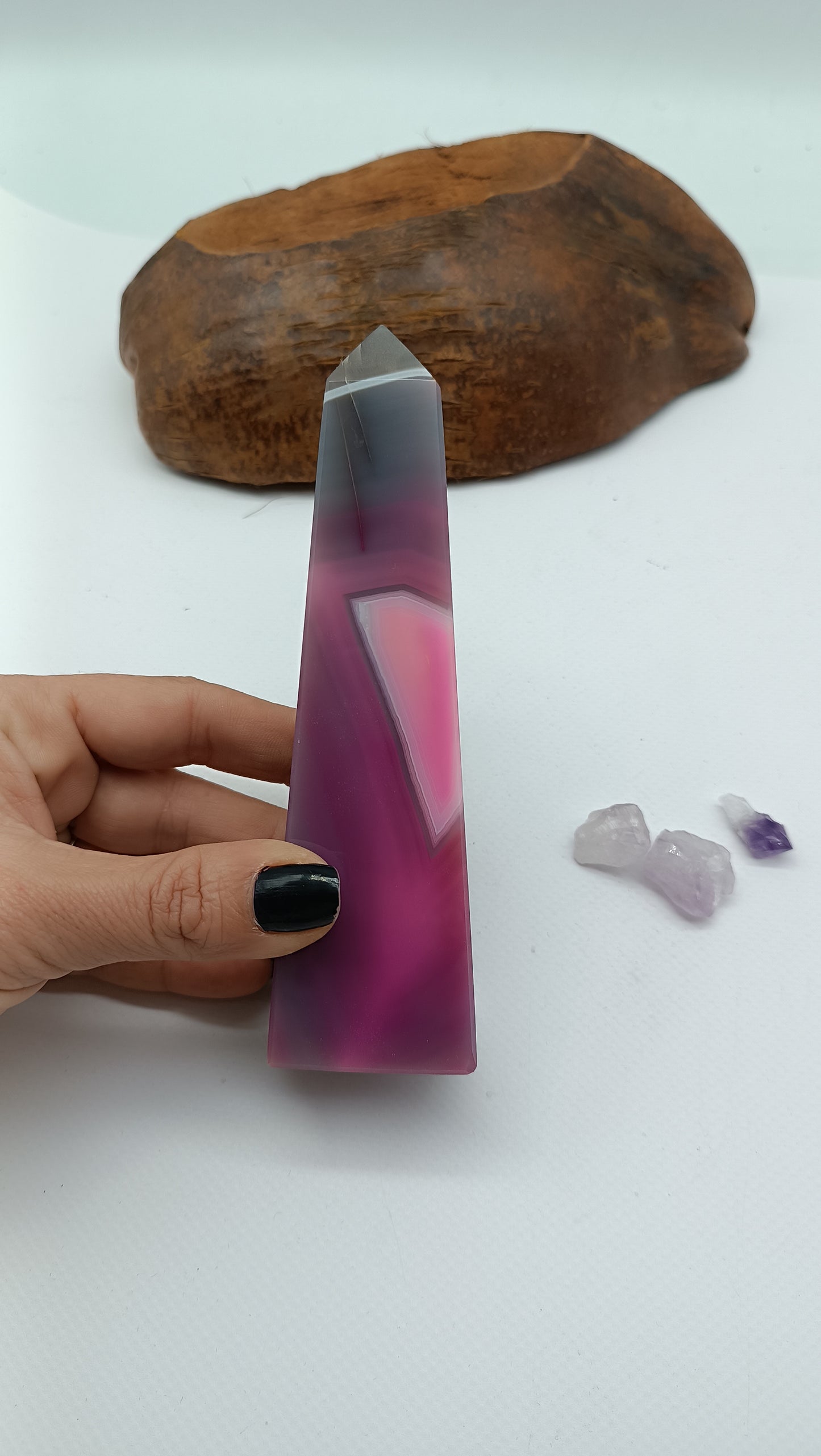 Pink Agate Tower - Soothing Crystal Point Crystal