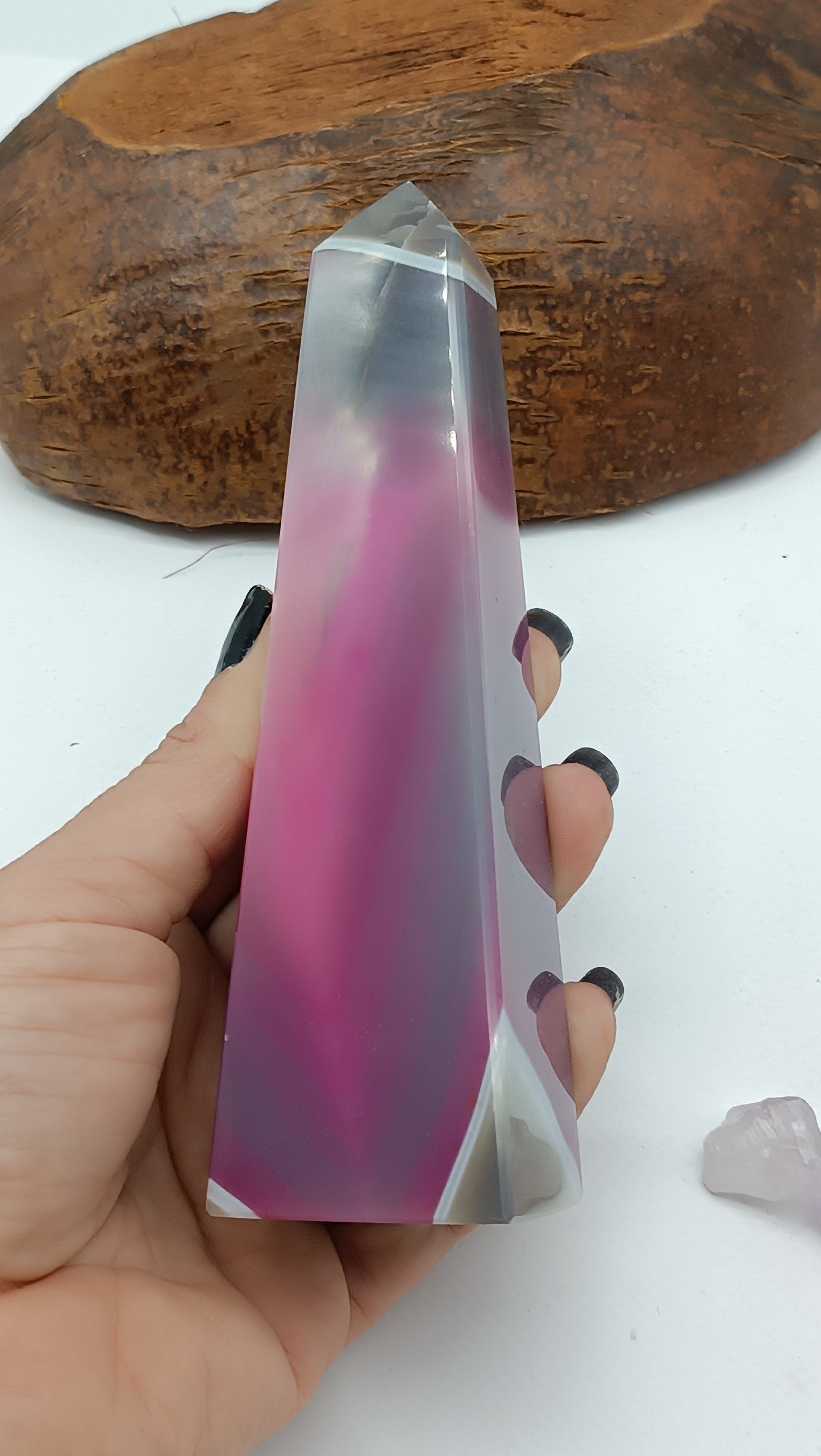 Pink Agate Tower - Soothing Crystal Point Crystal