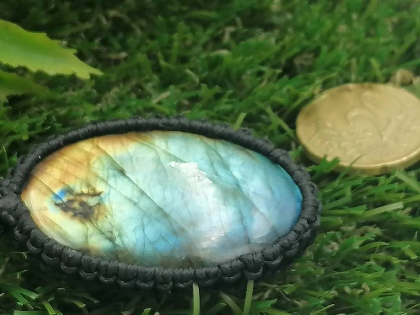 Labradorite Crystal Handmade Wrapped Macrame Necklace