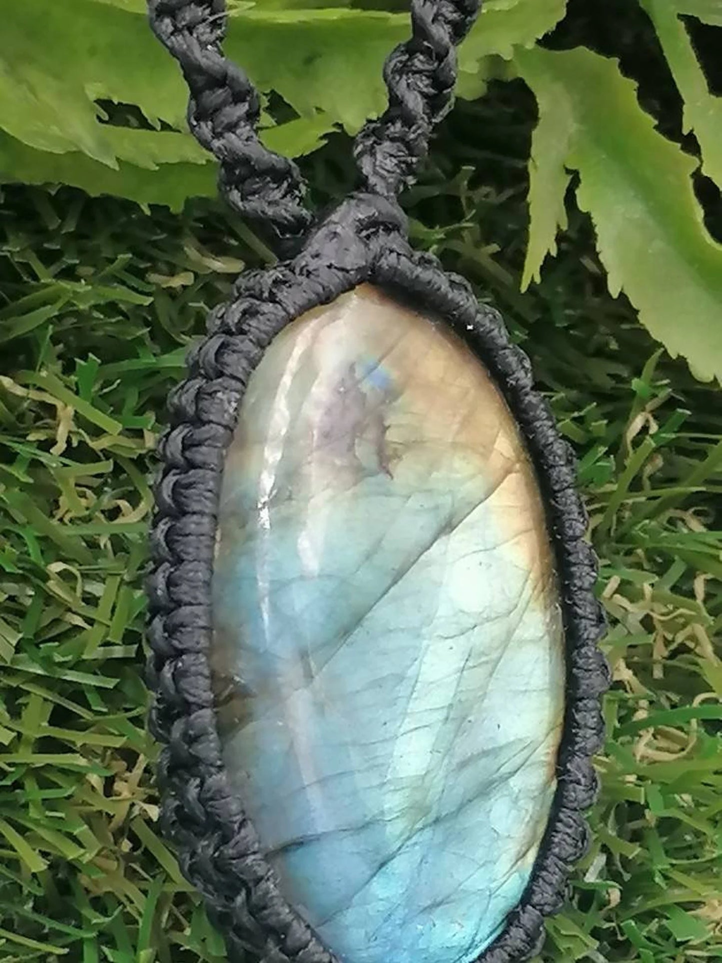 Labradorite Crystal Handmade Wrapped Macrame Necklace