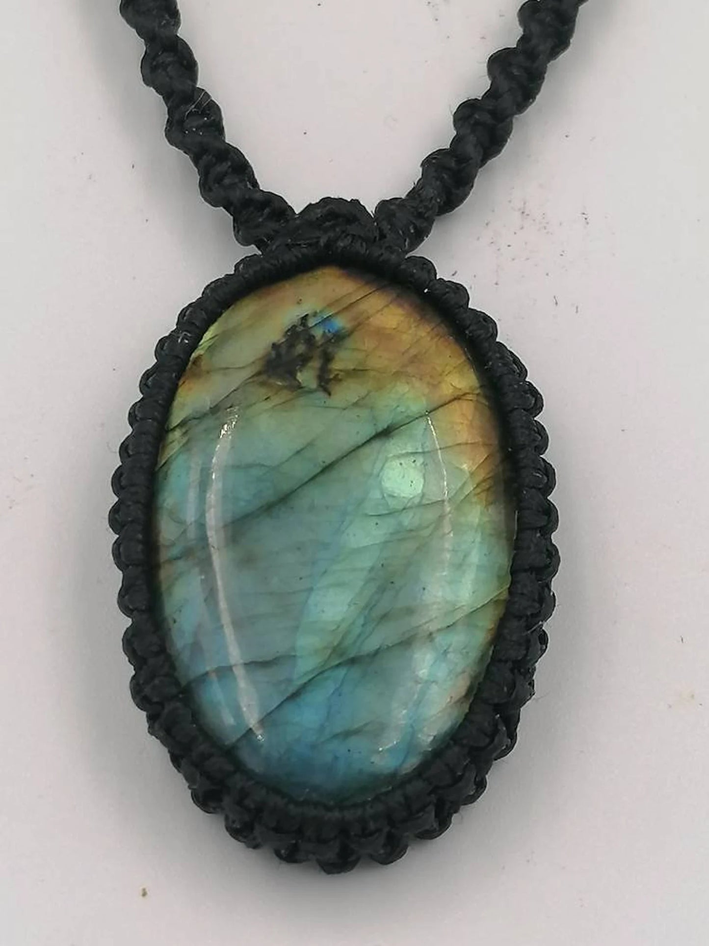 Labradorite Crystal Handmade Wrapped Macrame Necklace