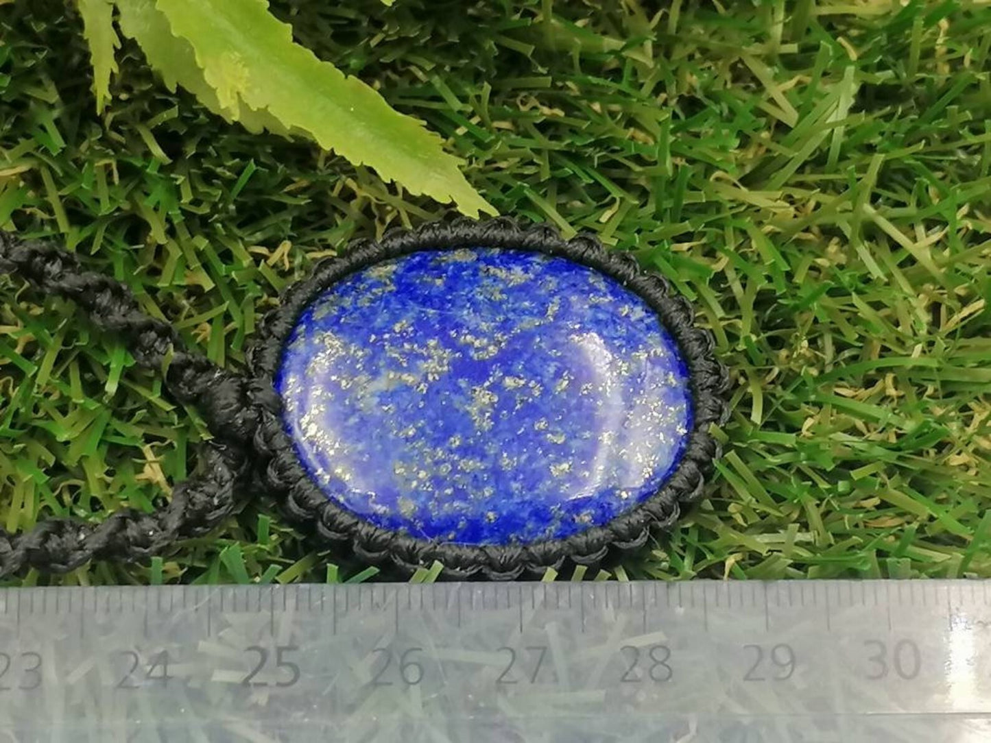 Handmade Macrame Lapis Lazuli Necklace: Healing Stone