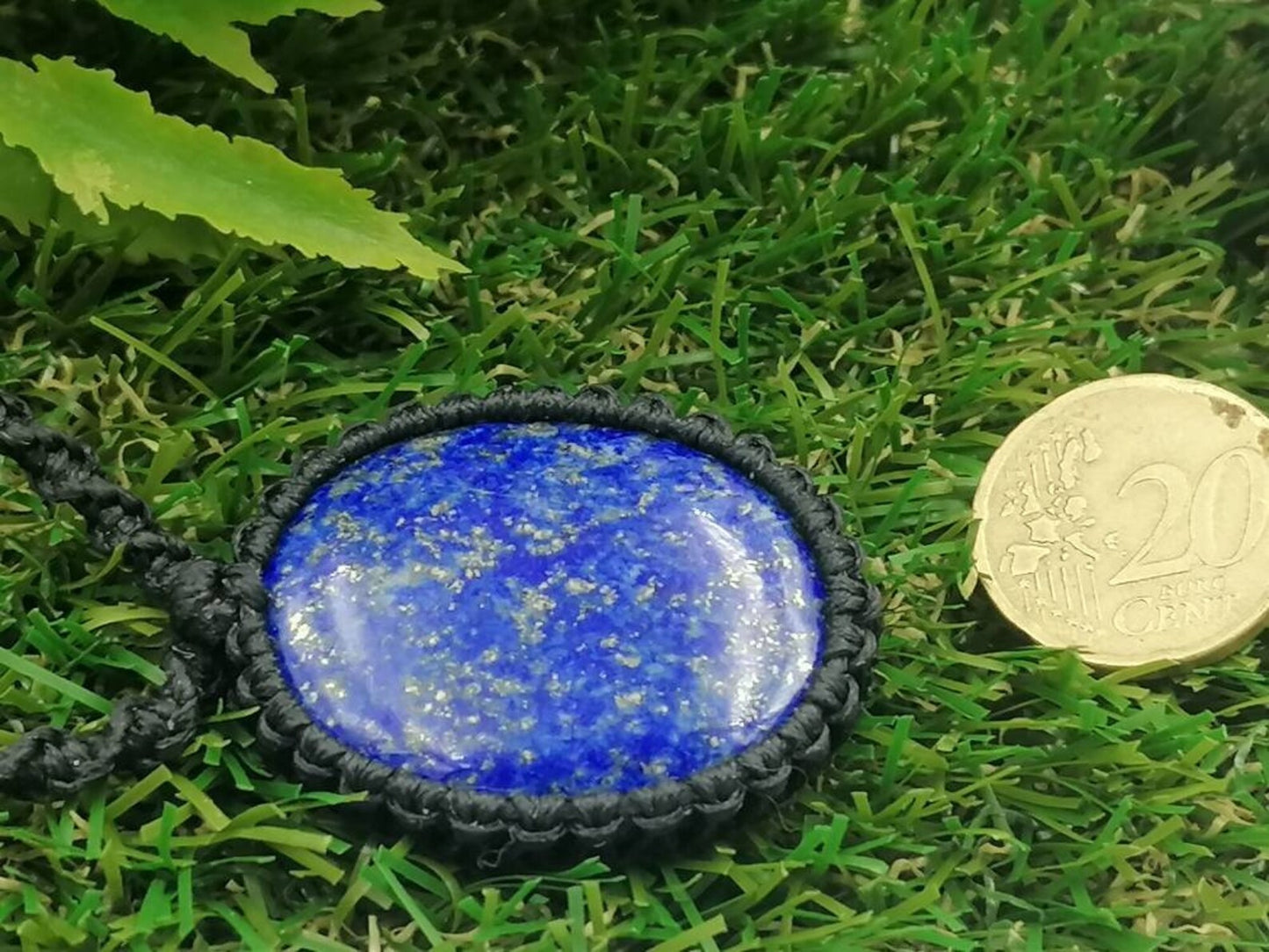 Handmade Macrame Lapis Lazuli Necklace: Healing Stone