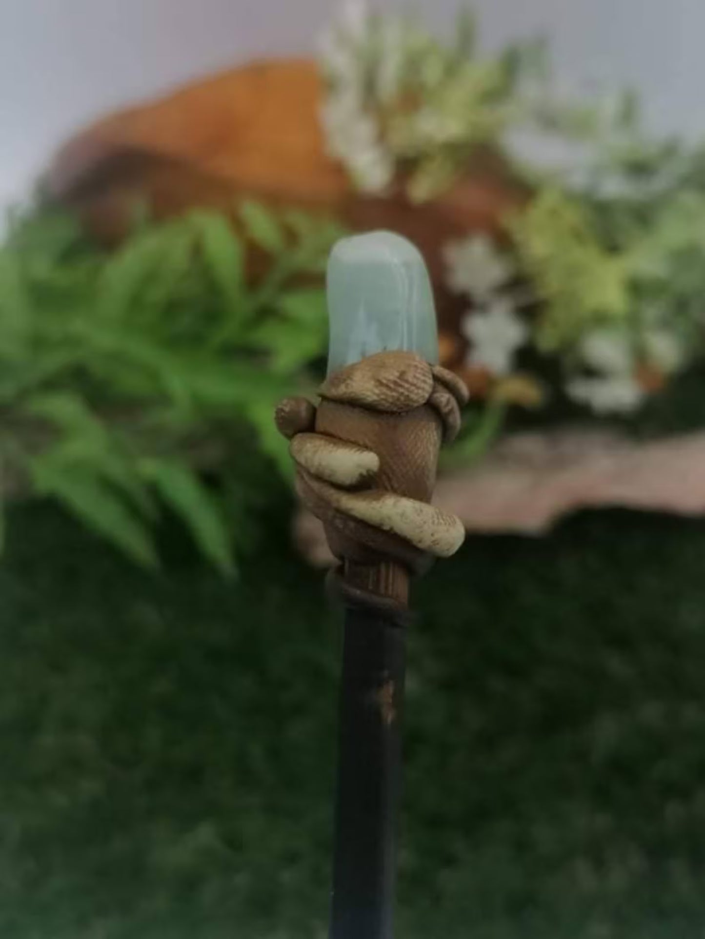 Natural Aquamarine Crystal Wand Fairy Wizard Healing Stone
