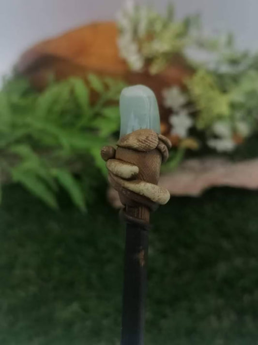 Natural Aquamarine Crystal Wand Fairy Wizard Healing Stone