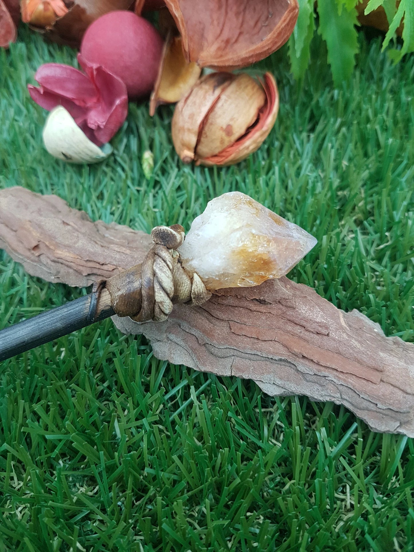 Natural Citrine Crystal Wand Fairy Wizard Healing Stone