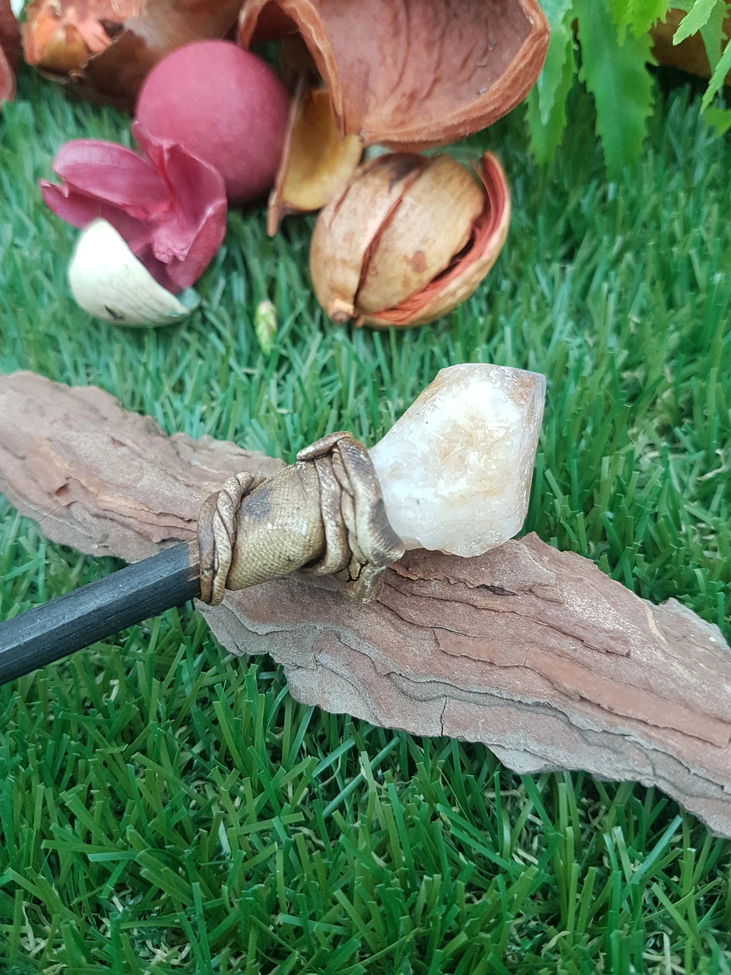 Natural Citrine Crystal Wand Fairy Wizard Healing Stone