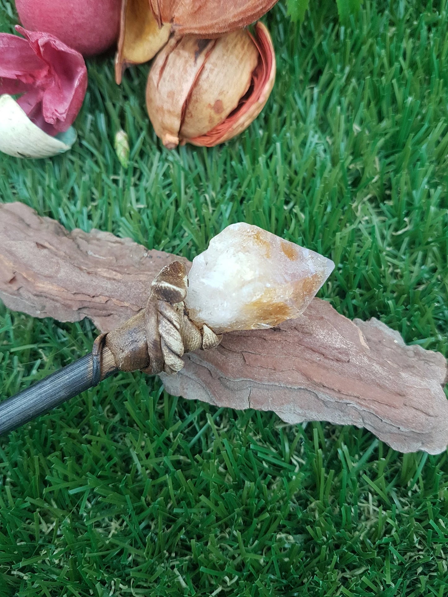 Natural Citrine Crystal Wand Fairy Wizard Healing Stone
