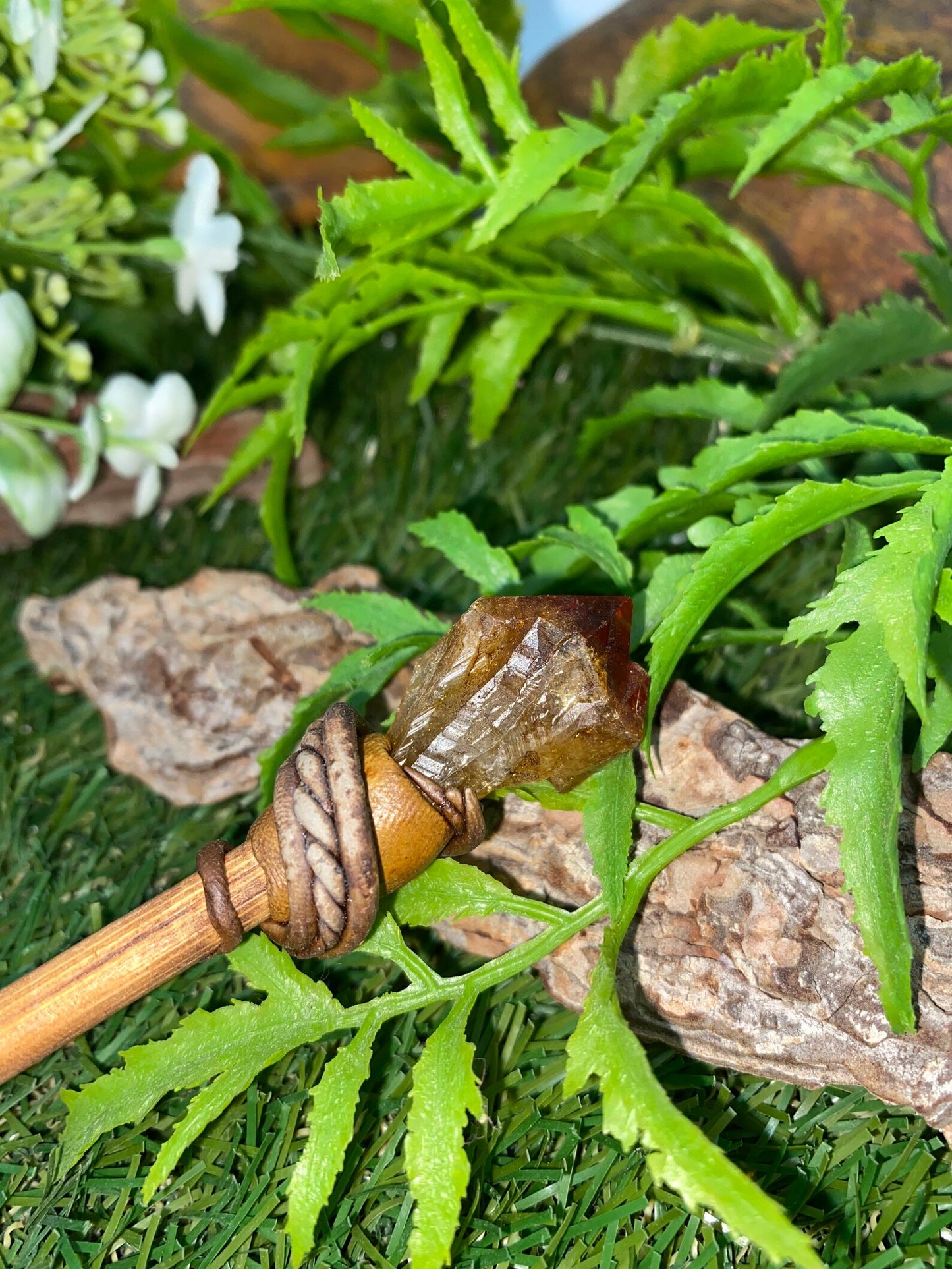 Natürlicher Citrin-Zauberstab - Feenstab - Zauberstab - Naturstab - Heilkristall - Sternzeichen - Mineralstein