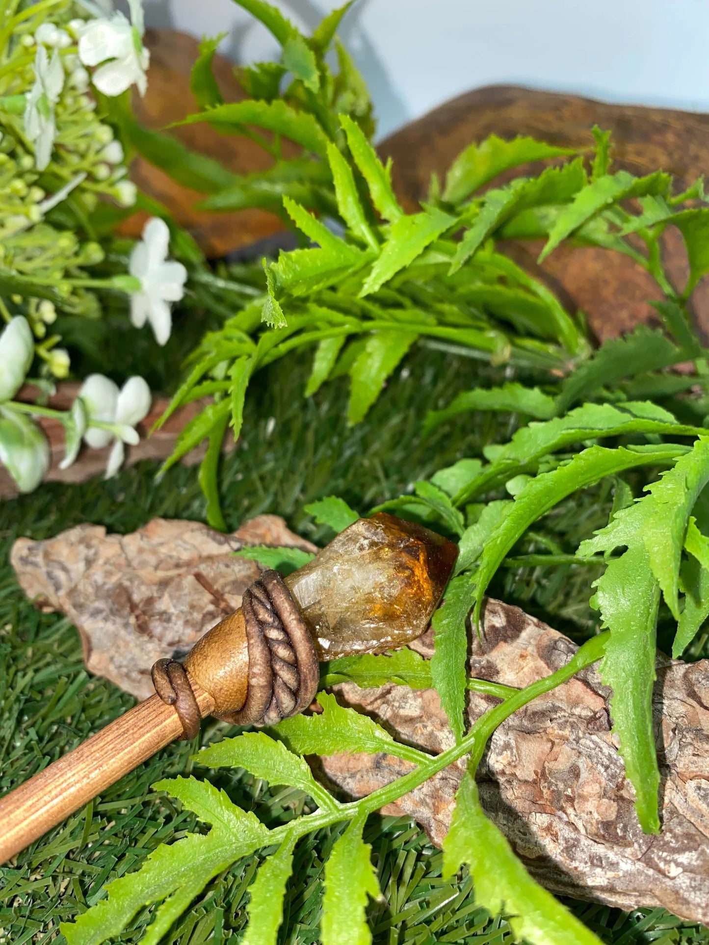 Natürlicher Citrin-Zauberstab - Feenstab - Zauberstab - Naturstab - Heilkristall - Sternzeichen - Mineralstein
