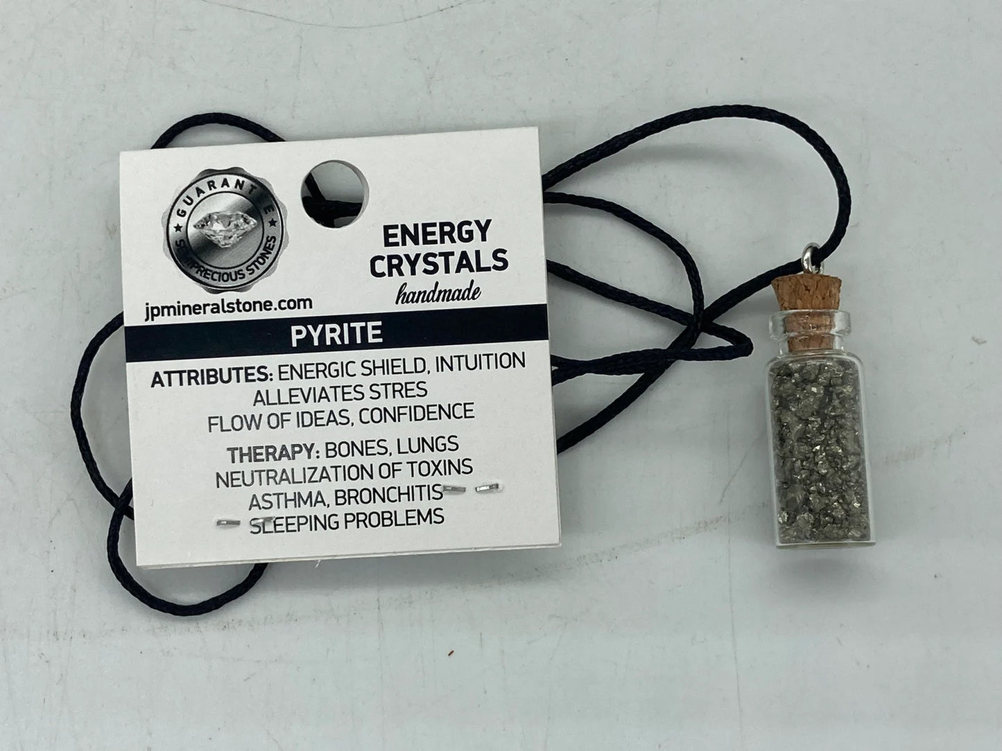 Pyrite Crystal Chips Bottle Necklace