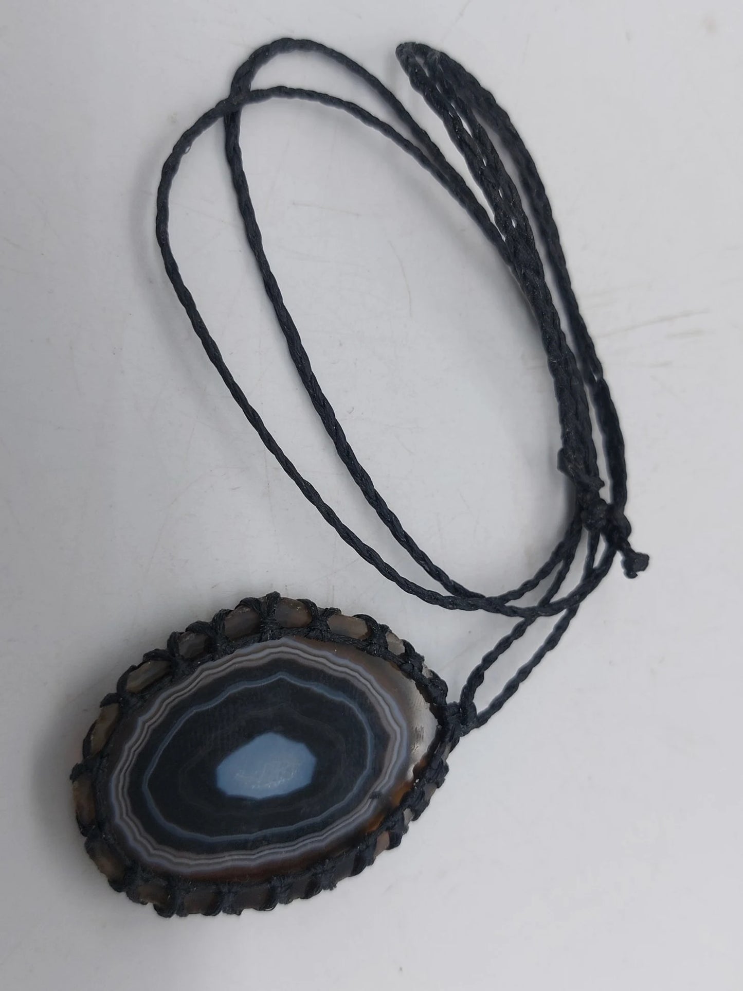 Agate Crystal Macrame Necklace