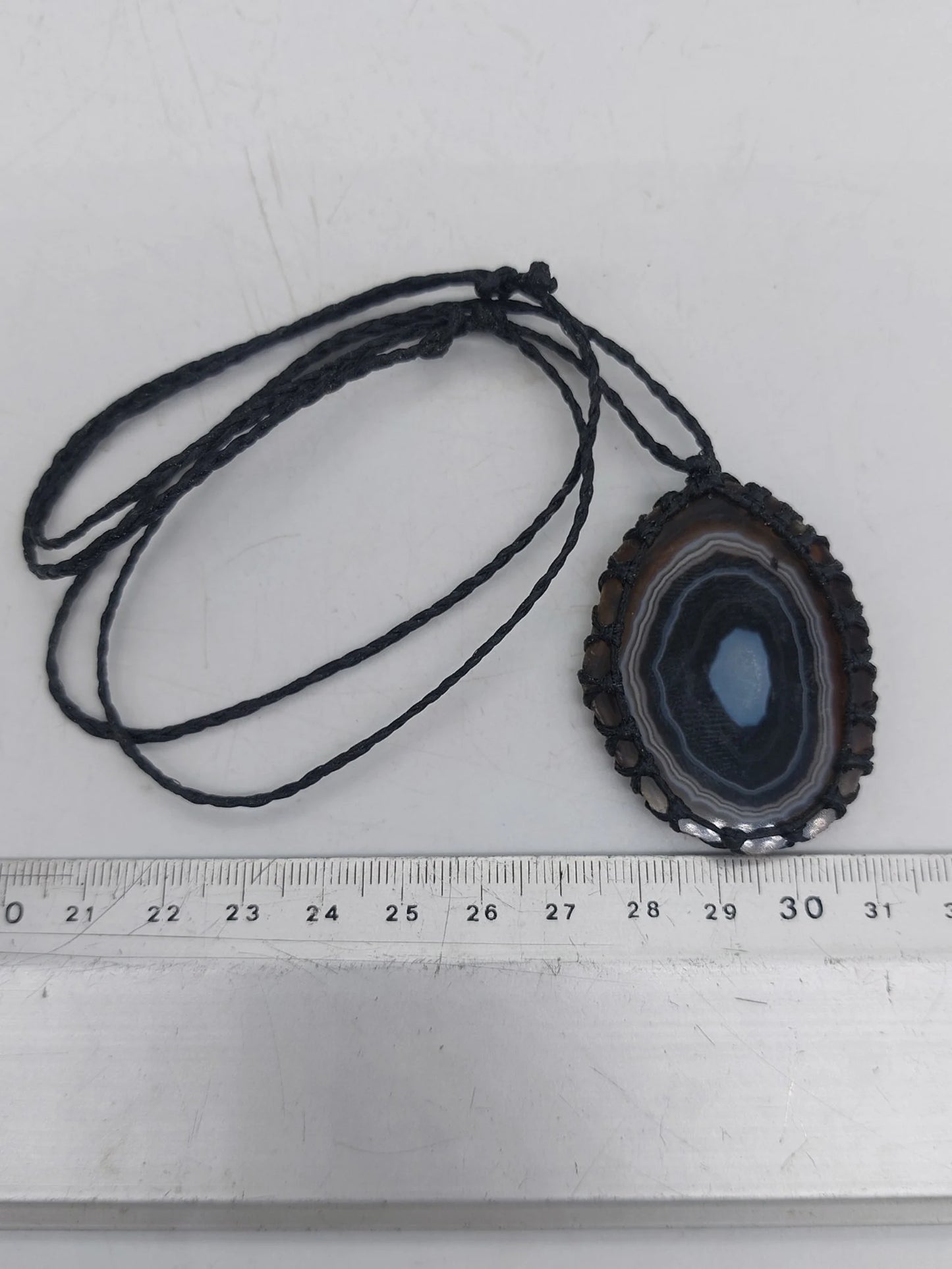 Agate Crystal Macrame Necklace