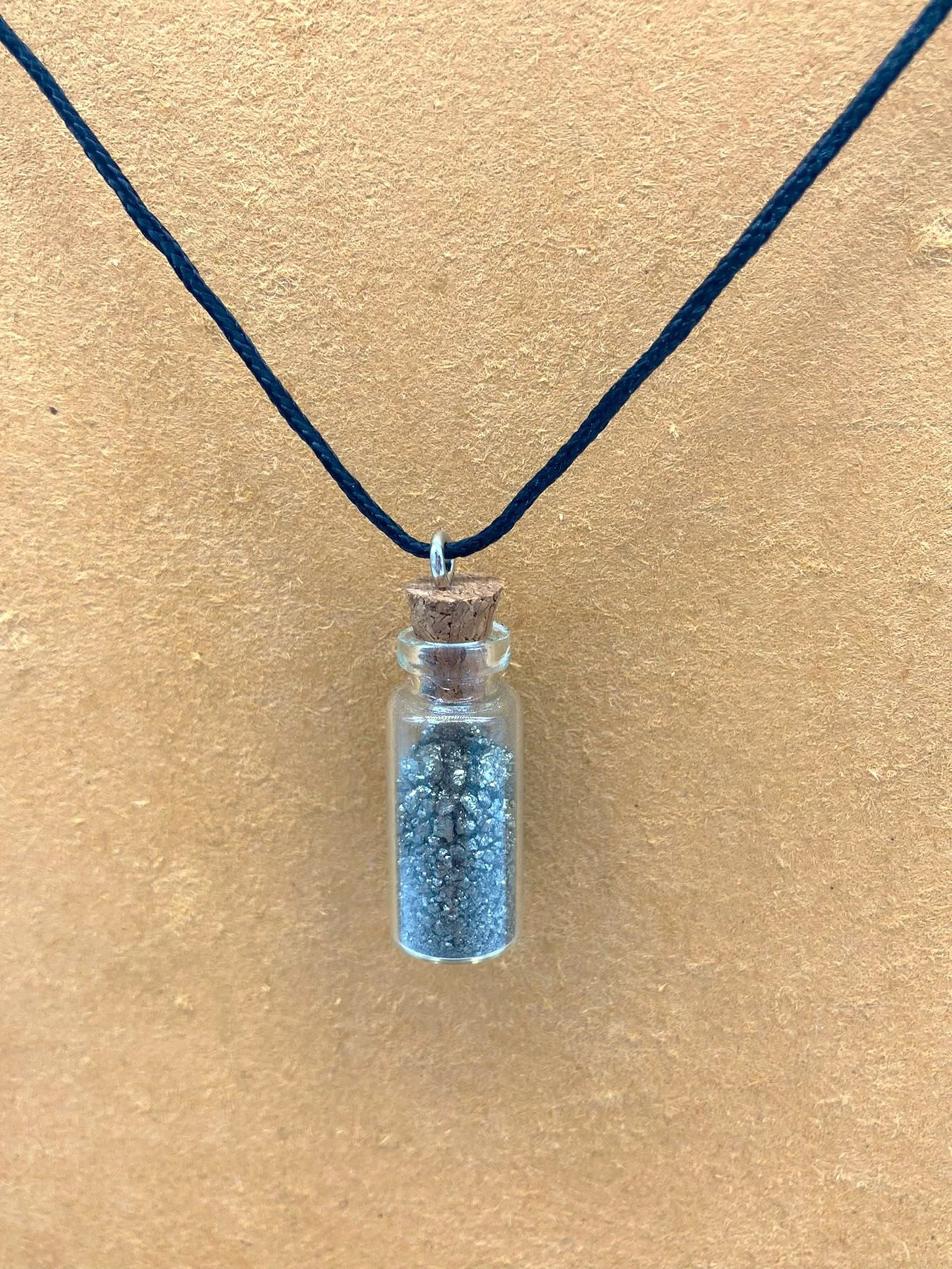 Pyrite Crystal Chips Bottle Necklace