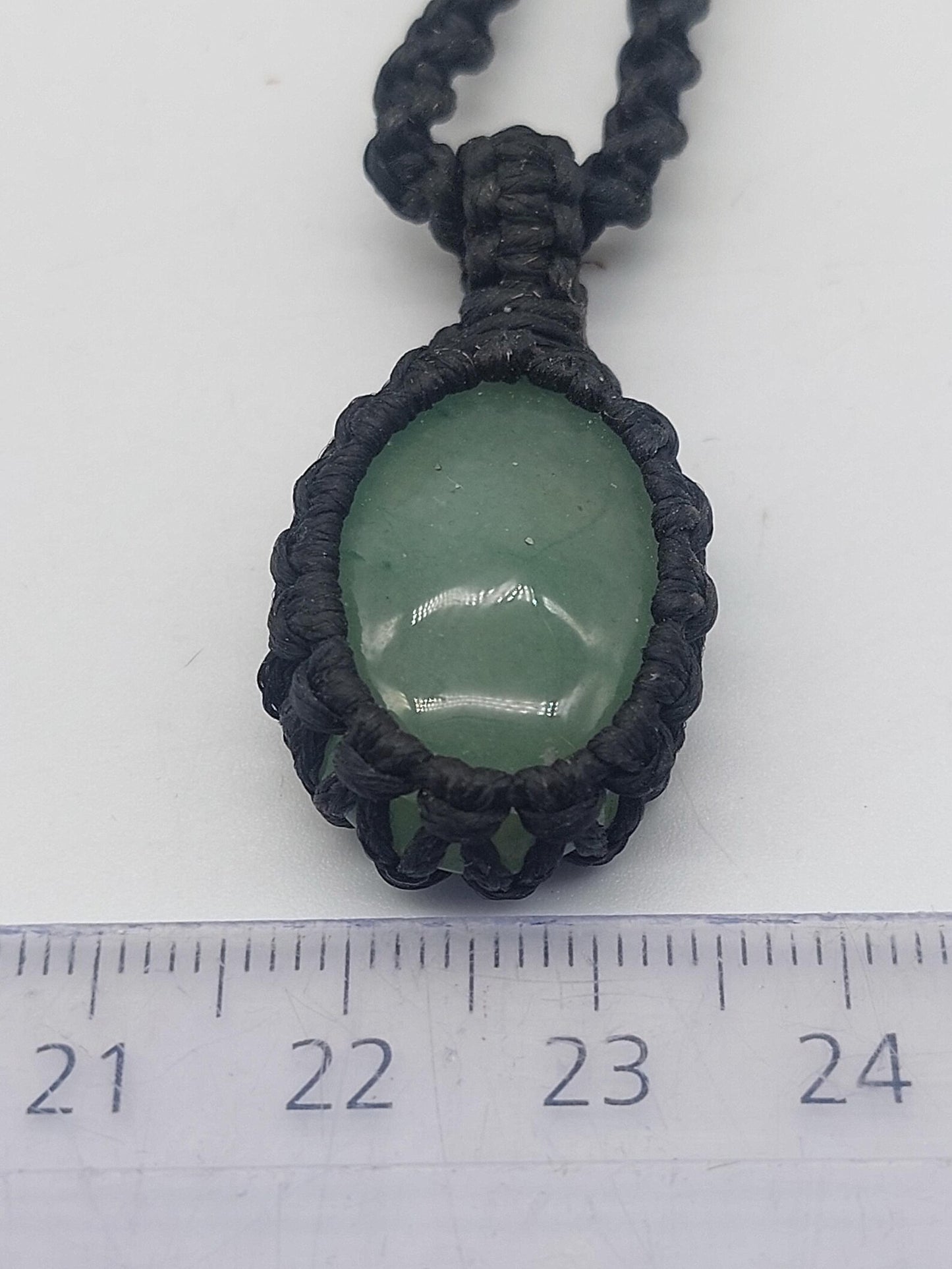 Green Aventurine Macrame Necklace: Lucky Crystal Healing Stone