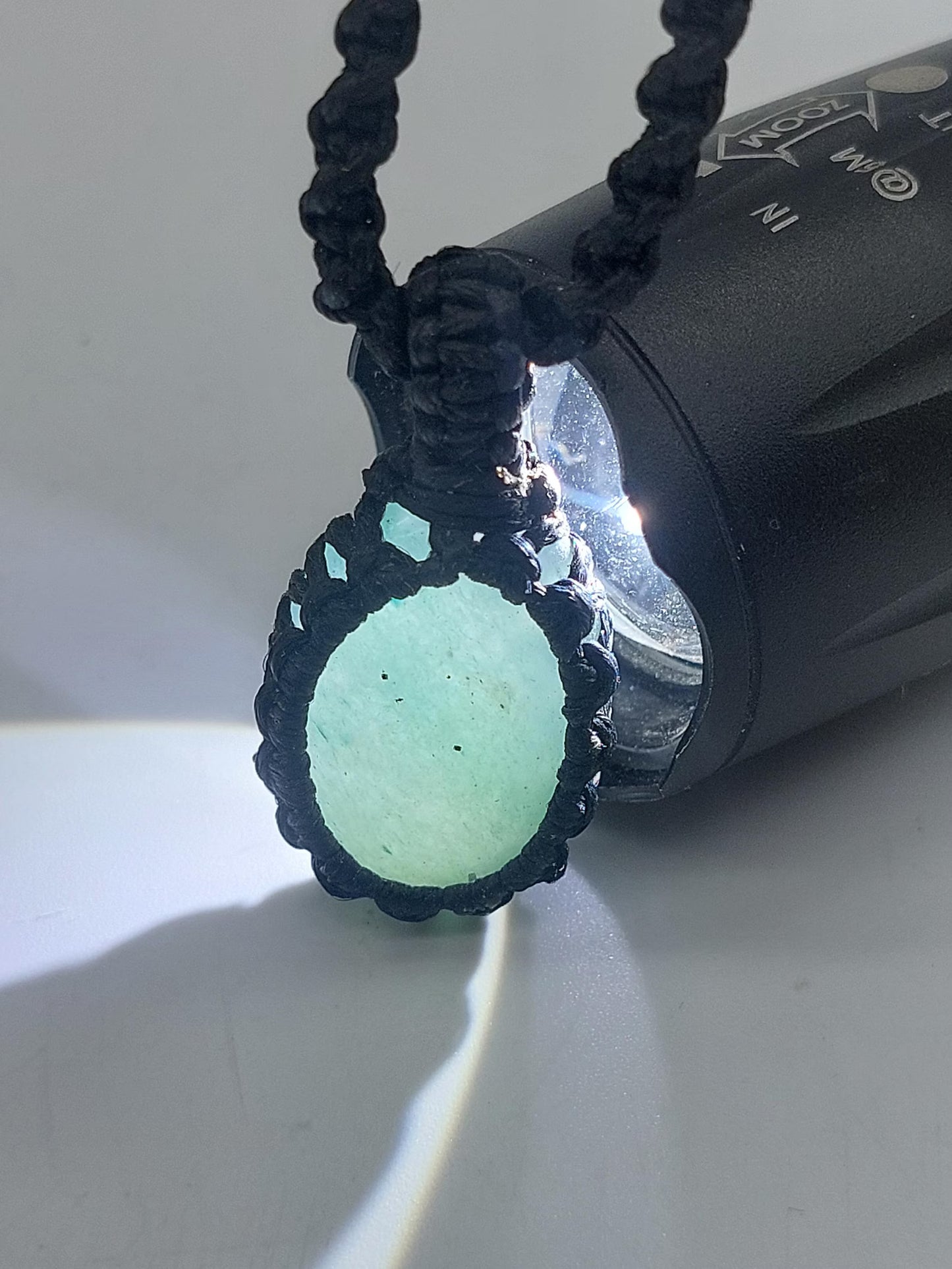 Green Aventurine Macrame Necklace: Lucky Crystal Healing Stone