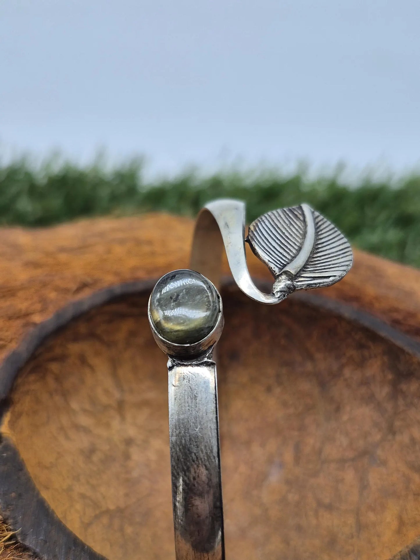Gewebtes Armband aus Pyrit-Makramee
