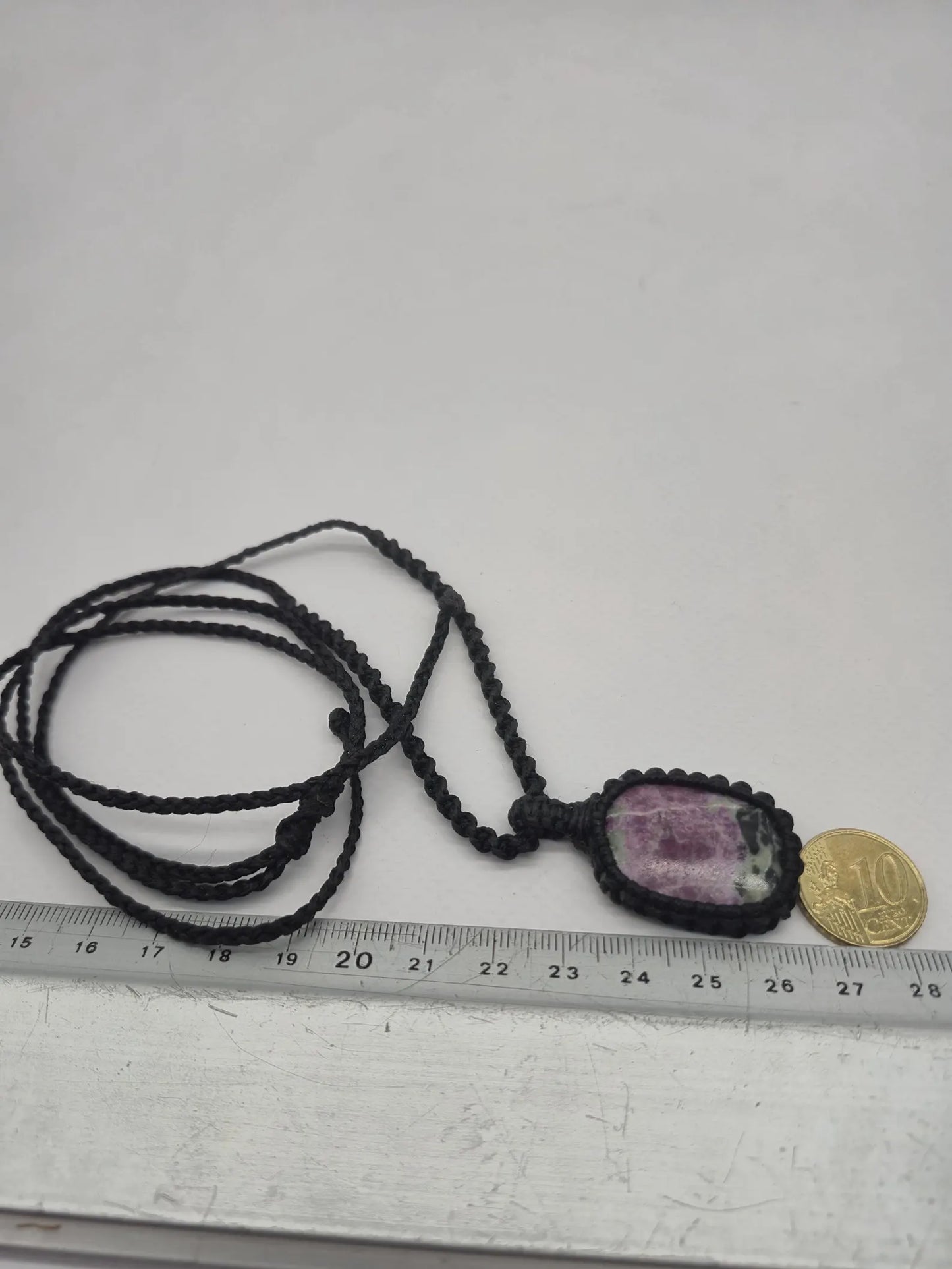 Ruby Zoisite Crystal Macrame Necklace