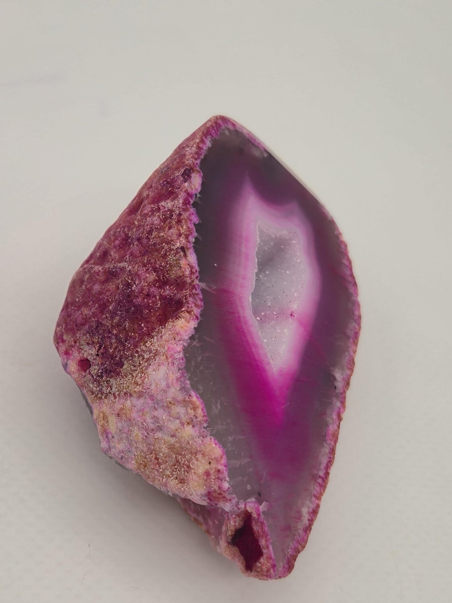 Pink Geode Agate with Crystal Quartz Cave - 169 gr