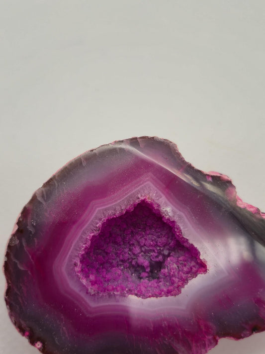 Pink Geode Agate with Crystal Quartz Cave - 182 gr