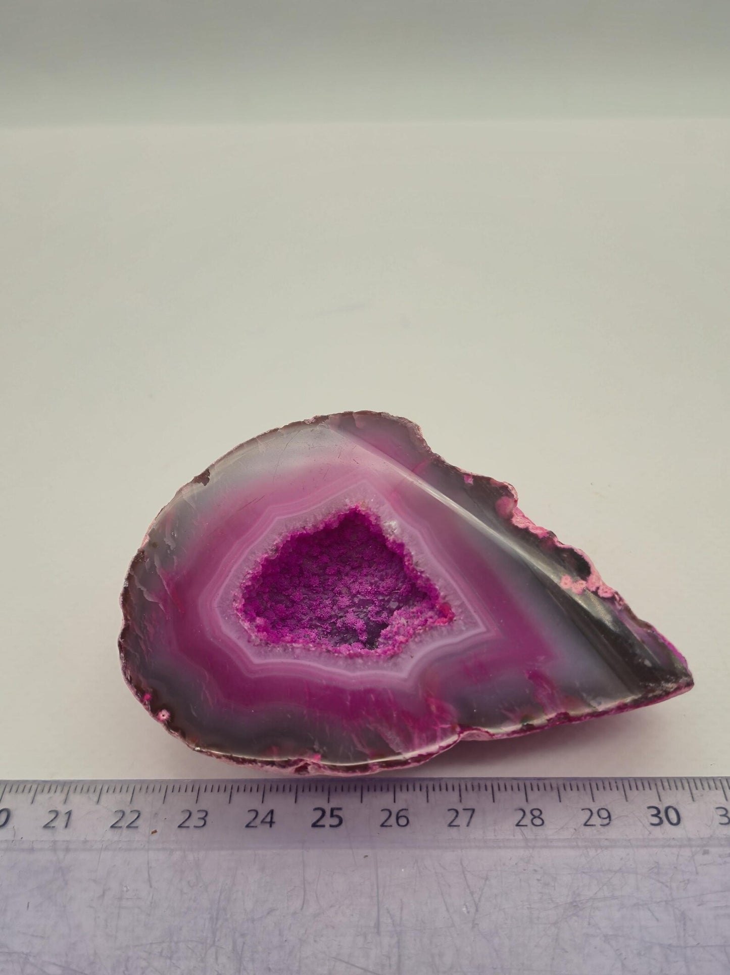 Pink Geode Agate with Crystal Quartz Cave - 182 gr