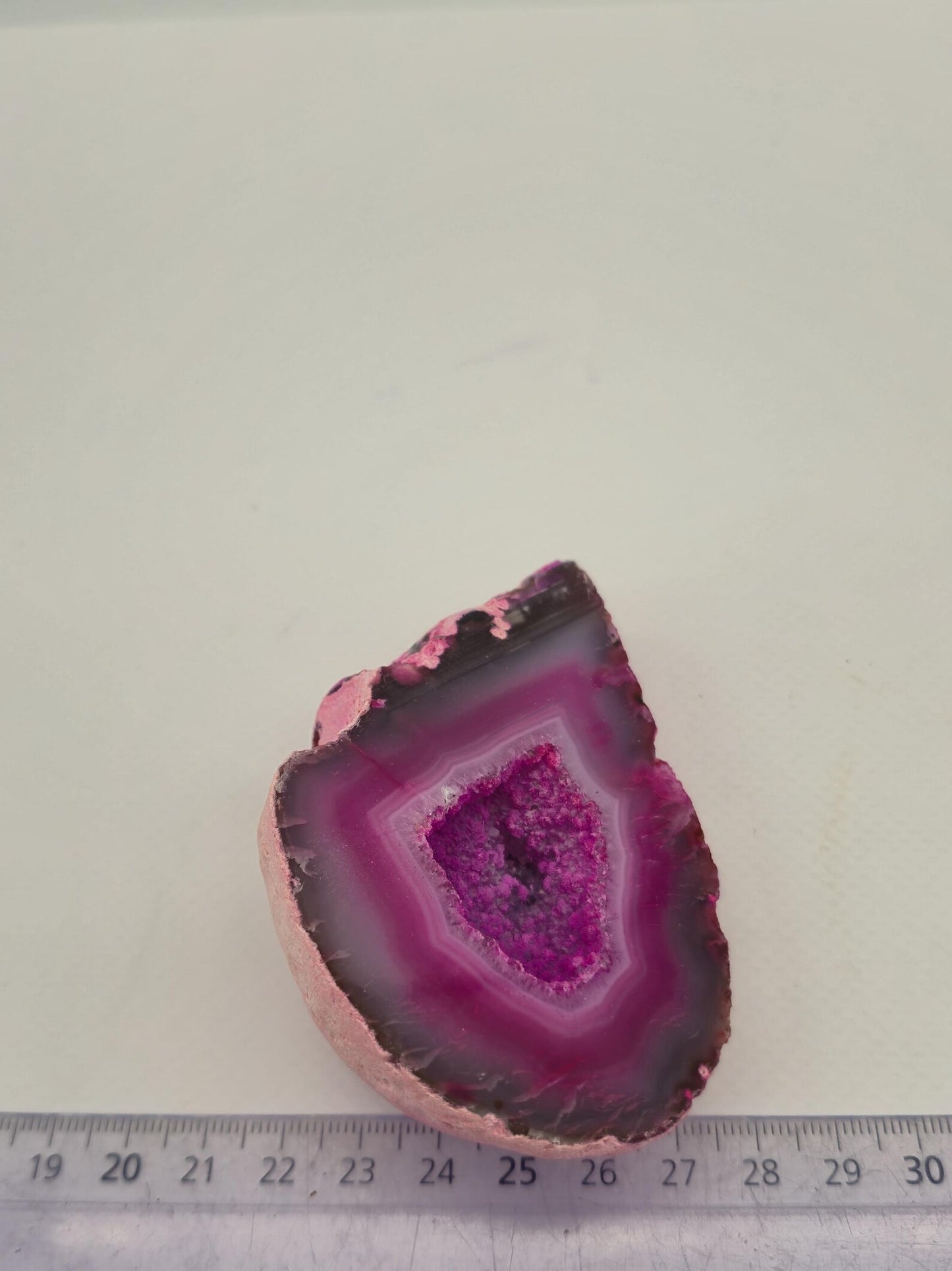 Pink Geode Agate with Crystal Quartz Cave - 182 gr