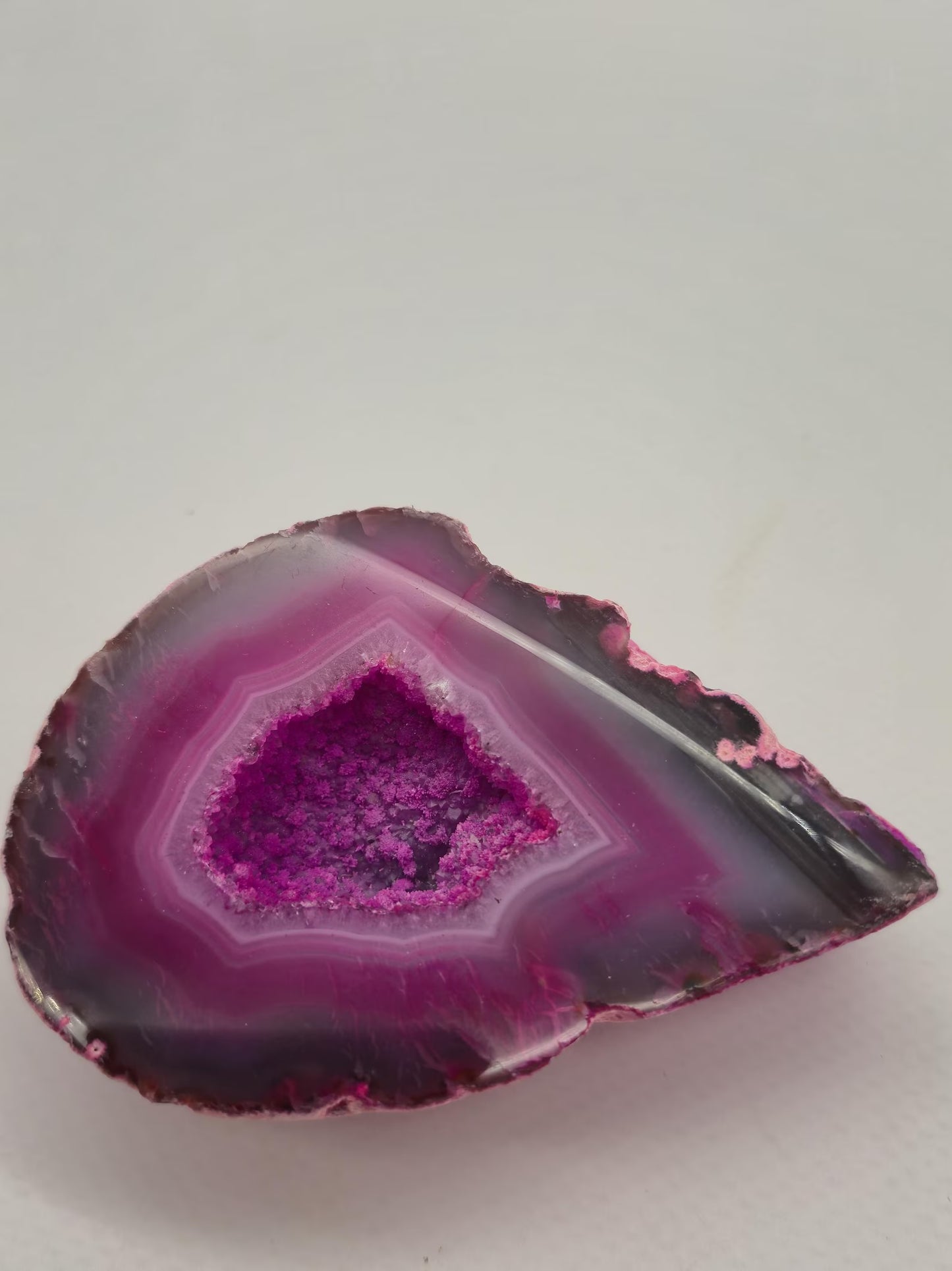 Pink Geode Agate with Crystal Quartz Cave - 182 gr
