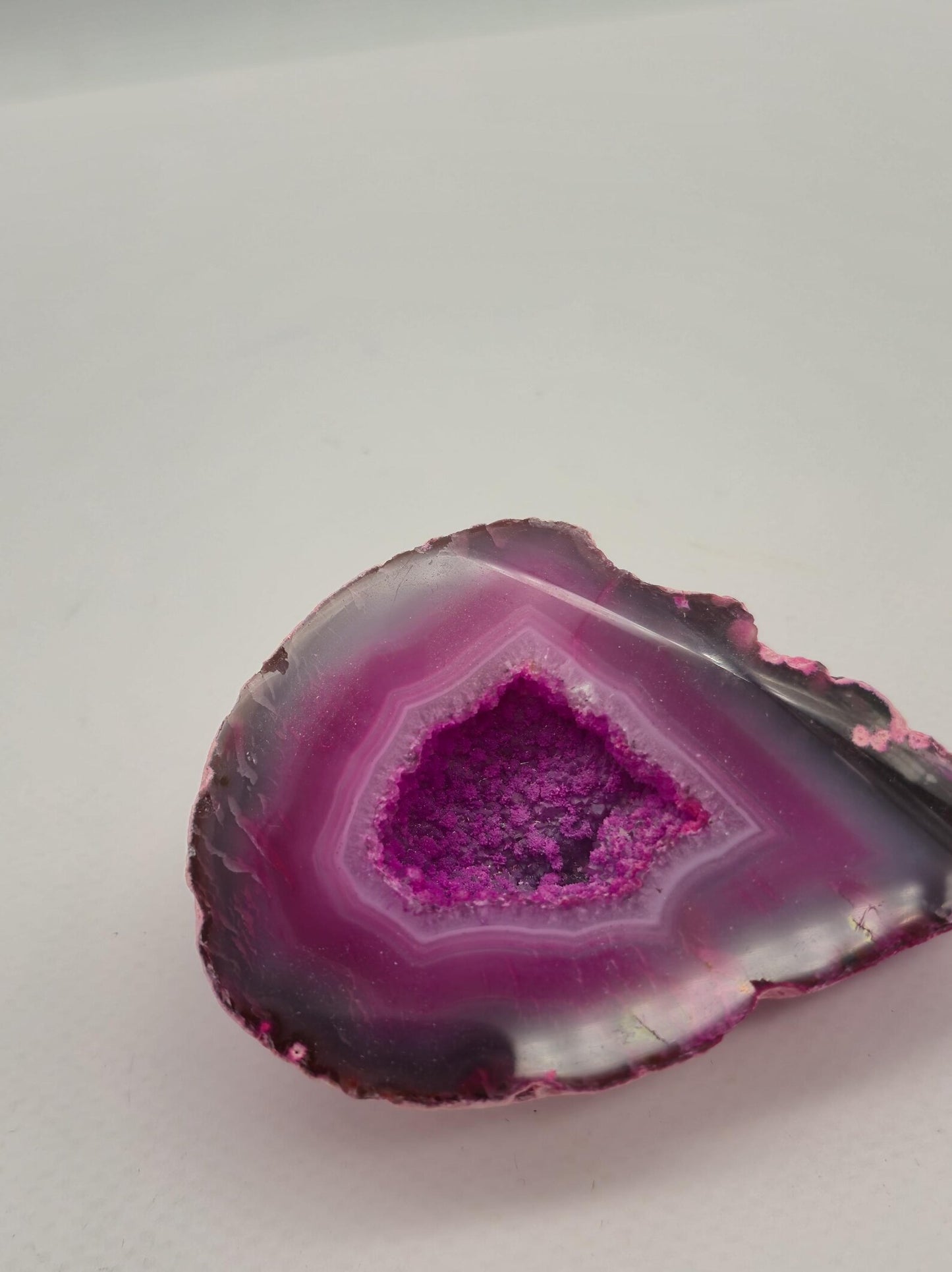 Pink Geode Agate with Crystal Quartz Cave - 182 gr