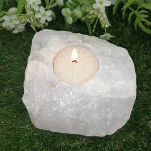Rose Quartz Crystal Candle Holder