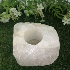 Rose Quartz Crystal Candle Holder