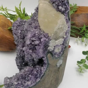 Natural Amethyst with Calcite Cactus from Uruguay - Extra Quality - Amazing Collectors' Piece - Home Decor - Perfect Gift Idea