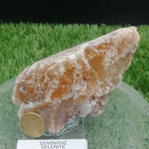 Greek Selenite Mineral with Iron Oxidation