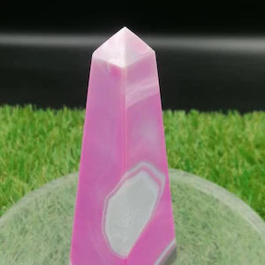 Natural Agate Point Tower / Obelisk / Point Wand Healing Crystal