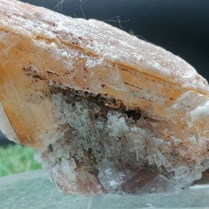 Greek Selenite Mineral with Iron Oxidation