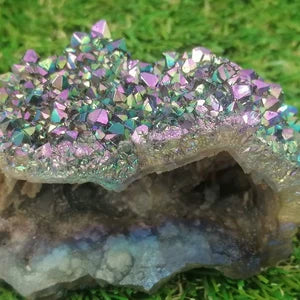 Aura Cactus Amethyst, Rainbow Amethyst, Aura Rainbow Crystal (Titanium oxidation) - Amazing Collector's Piece Extra Quality