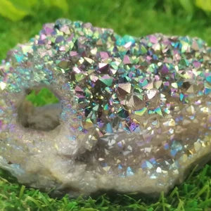 Aura Cactus Amethyst, Rainbow Amethyst, Aura Rainbow Crystal (Titanium oxidation) - Amazing Collector's Piece Extra Quality