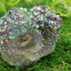 Aura Cactus Amethyst, Rainbow Amethyst, Aura Rainbow Crystal (Titanium oxidation) - Amazing Collector's Piece Extra Quality