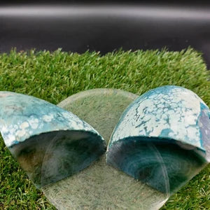 Blue Agate Book End - Agate Half Geode Book End Rock Formation - Lovely Book End