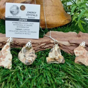 Jasper Leopard Stainless Steel Chain Necklace