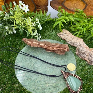 Natural Handmade Clay Necklace Aventurine Stone