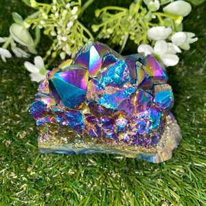 Aura Amethyst Cactus, Rainbow Amethyst Cluster, Titanium oxidation Crystal, Amazing Collector's Piece Extra Quality