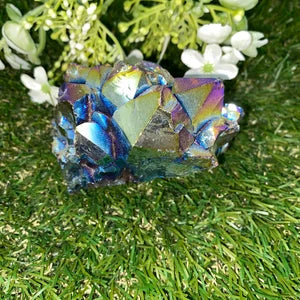 Aura Amethyst Cactus, Rainbow Amethyst Cluster, Titanium oxidation Crystal, Amazing Collector's Piece Extra Quality