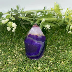 Natural Purple Agate - Agate Point -Agate Tower - Soothing Crystal - Crystal Healing - Chakra