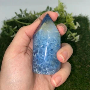 Natural Blue Agate - Agate Point -Agate Tower - Soothing Crystal - Crystal Healing - Chakra