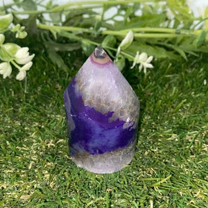 Natural Purple Agate - Agate Point -Agate Tower - Soothing Crystal - Crystal Healing - Chakra
